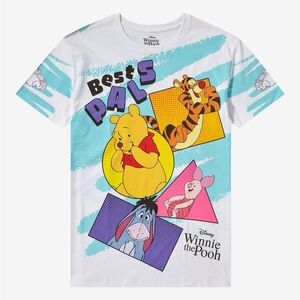 Hot Topic Winnie the Pooh Shirt Mens Small Best Pals Tigger Eeyore Piglet AOP